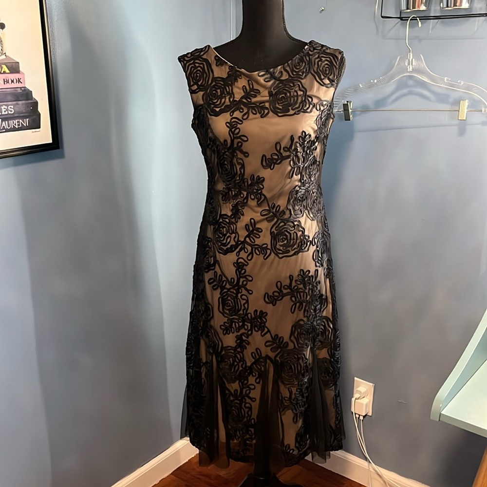Onyx nite black embroidered dress